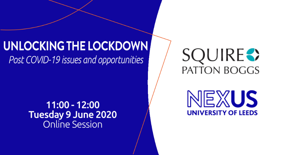 Event Banner for the Squire Patton Boggs webinar on Tuesday 9 June
