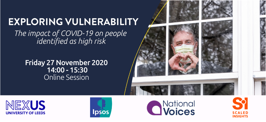 Exploring Vulnerability, The impact of COVID-19 on people identified as high risk on Friday 27th of November from 2pm until 3:30pm, online