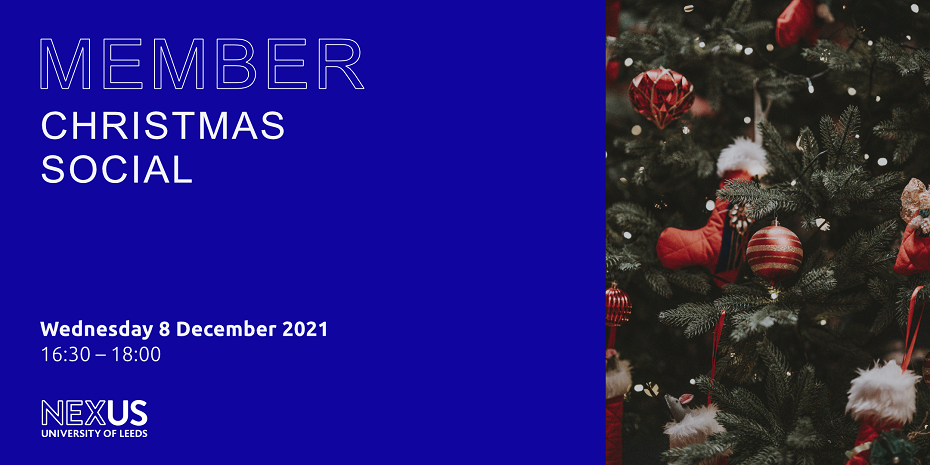 A graphic showing details of the Nexus member christmas social on 8 December