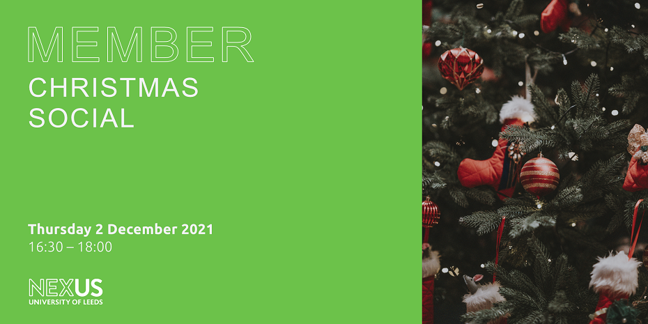 A graphic showing details of the Nexus member christmas social on 2 December
