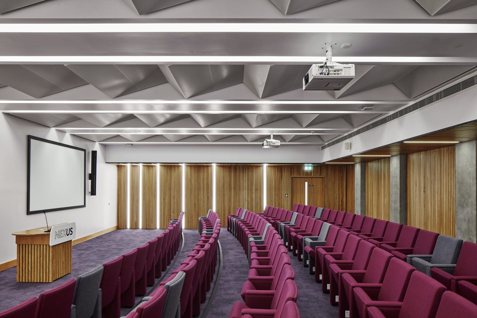 Side on shot of the Nexus lecture theatre.