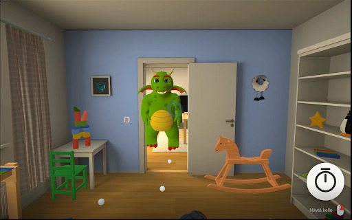 Dragon from ADHD software stood in a door frame.