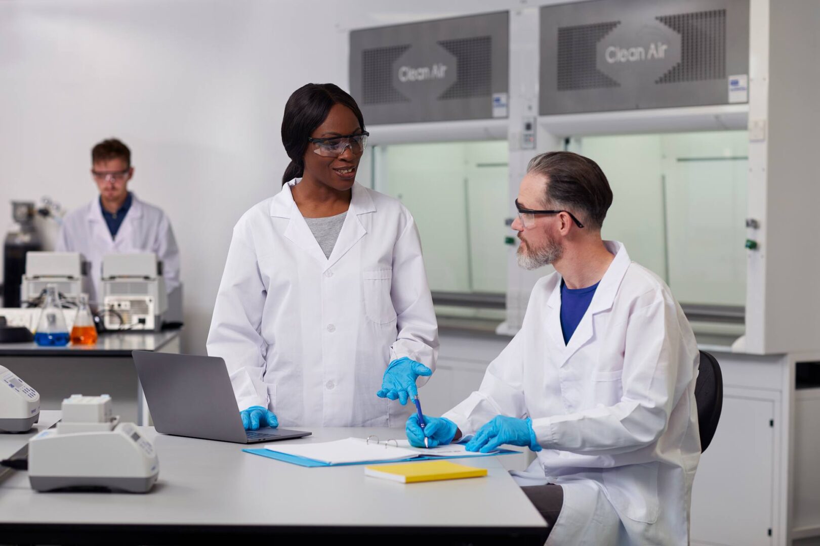 Two people in a lab