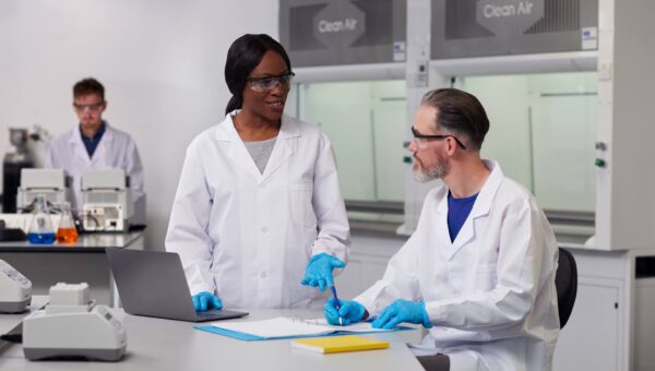 Two people in a lab